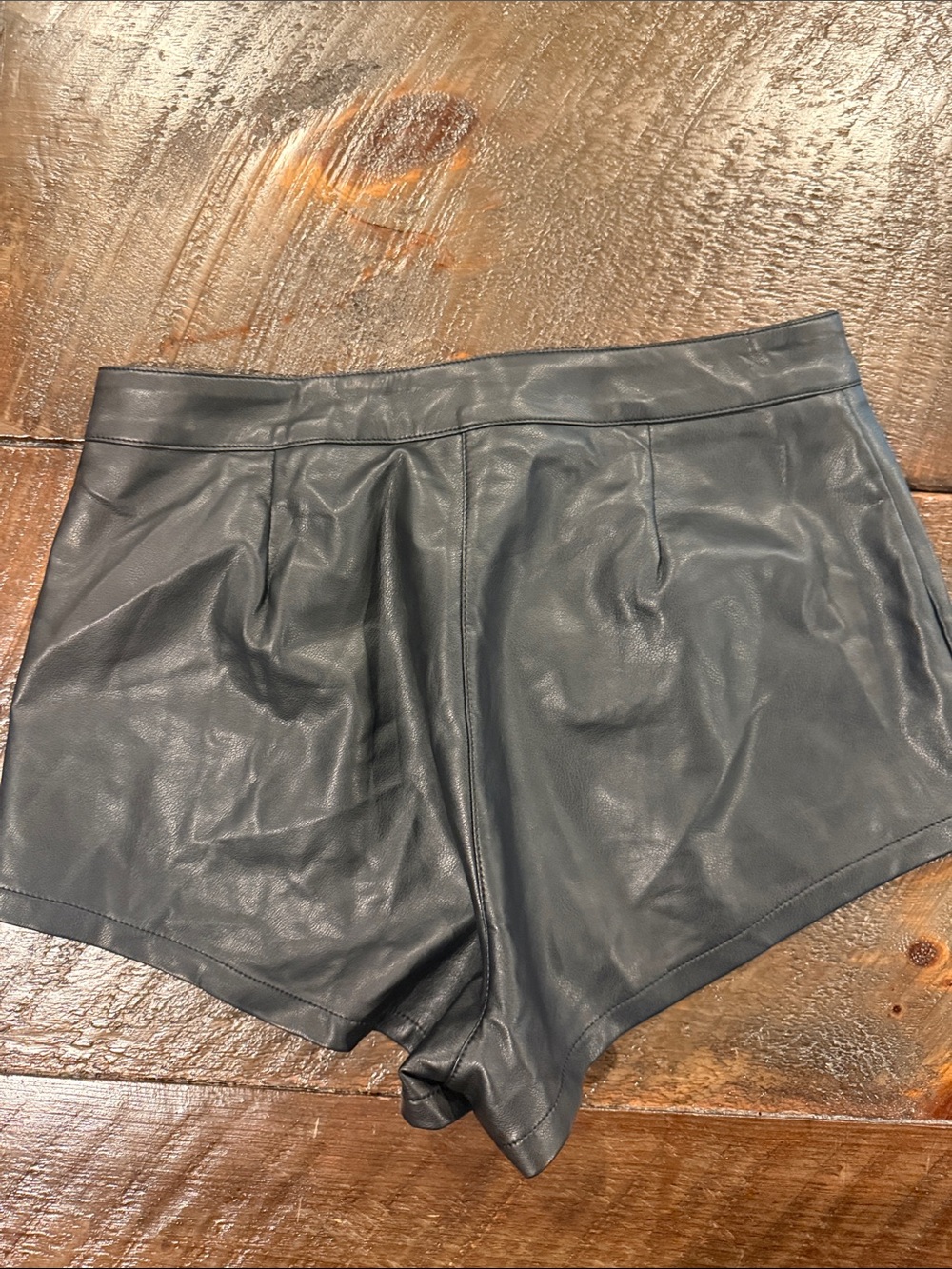 Edikted Black Faux Leather High-Waist Tailored Shorts - Picture 8 of 8